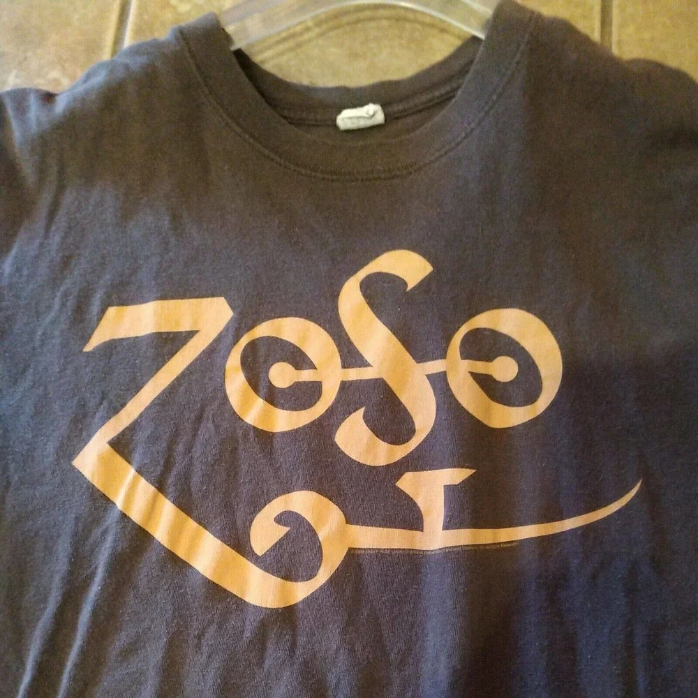 Rare Zoso Led Zeppelin LS T Shirt Jimmy Page Robert Plant XL Extra Large Brown